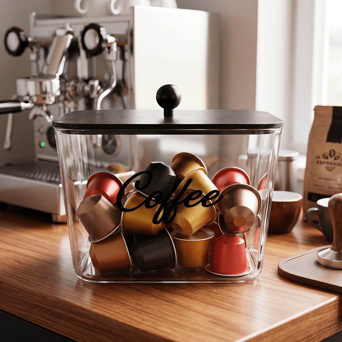 Kitchen Baking Tray Organizer - حامل كبسولات القهوة مع أغطية، صندوق