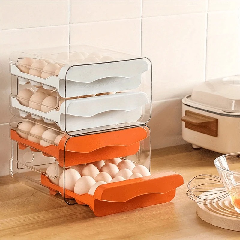 صندوق تخزين البيض للمطبخ، صندو - مراجعة Kitchen Baking Tray Organizer وسعره