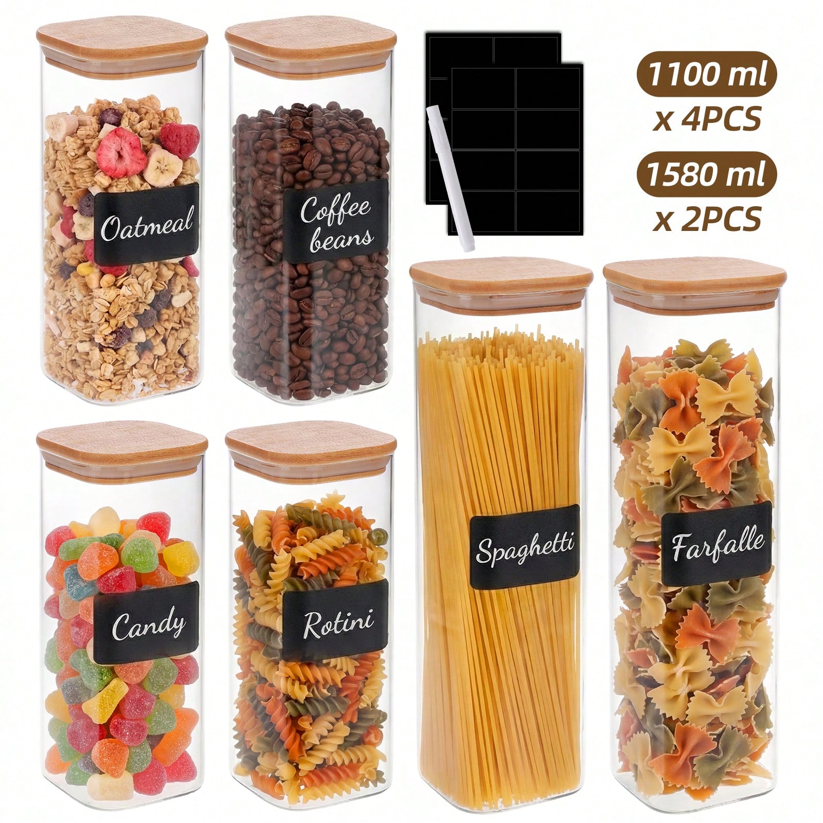 6/12 قطعة من حاويات تخزين الطع - مراجعة Kitchen Baking Supplies وسعره
