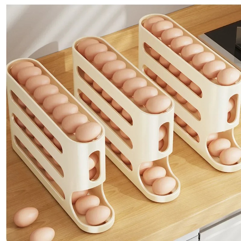 حامل بيض أوتوماتيكي بـ 4 طبقات - مراجعة Kitchen Baking Tray Organizer وسعره