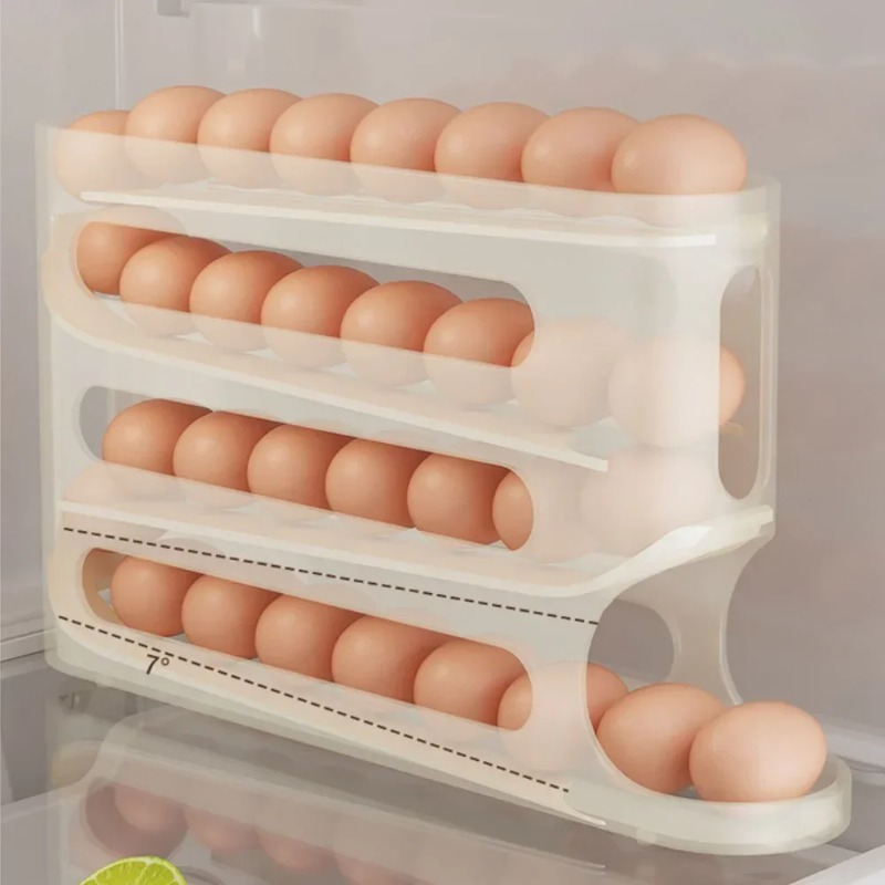 حامل بيض أوتوماتيكي بـ 4 طبقات - مراجعة Kitchen Baking Tray Organizer وسعره