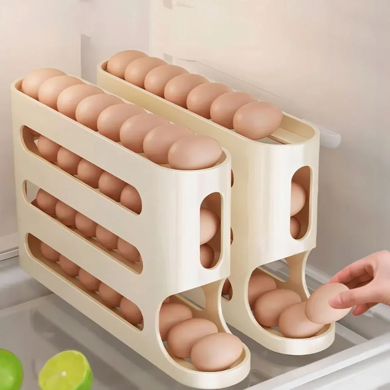 حامل بيض أوتوماتيكي بـ 4 طبقات - مراجعة Kitchen Baking Tray Organizer وسعره