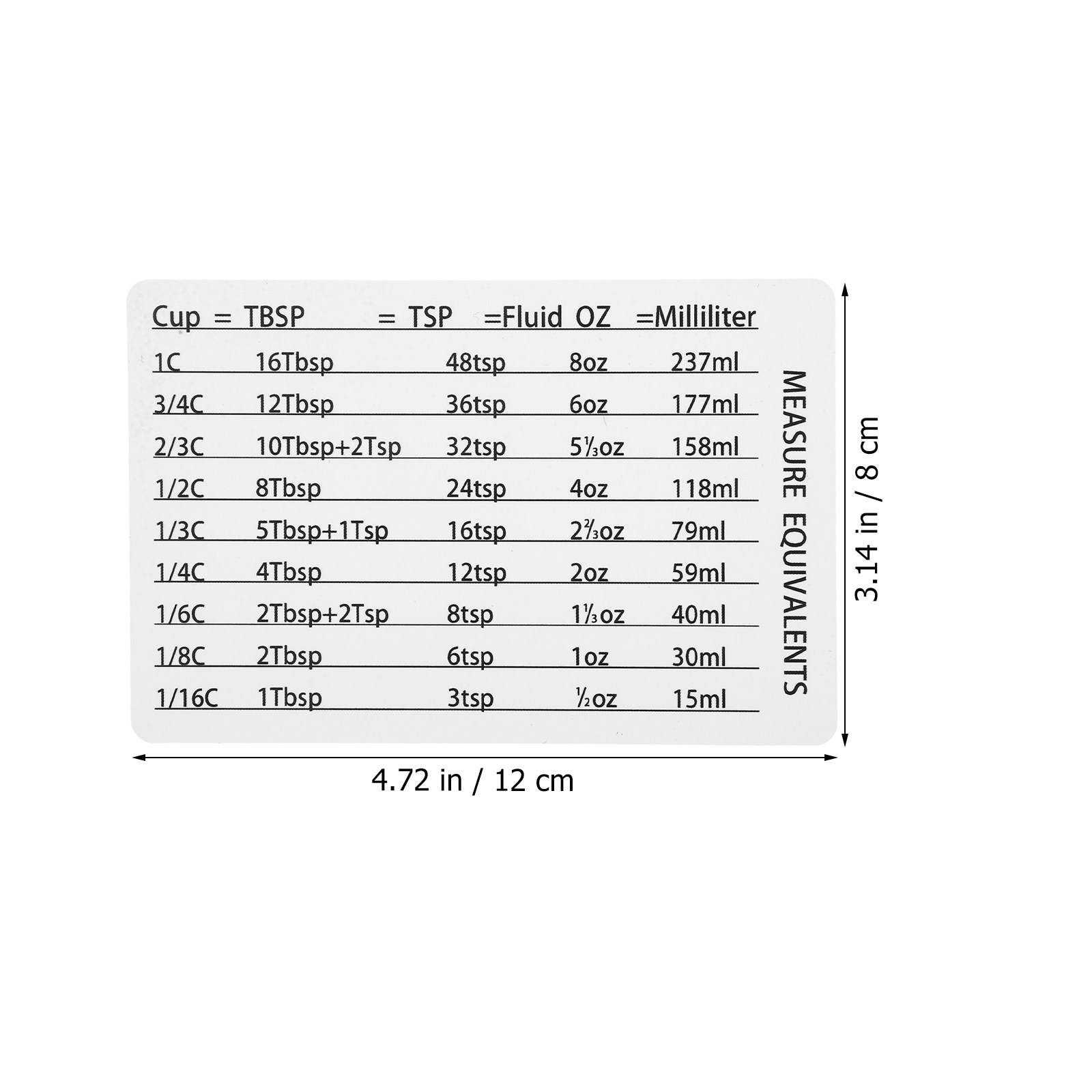 جدول تحويل القياسات المغناطيسي - مراجعة Kitchen Baking Conversion Chart وسعره