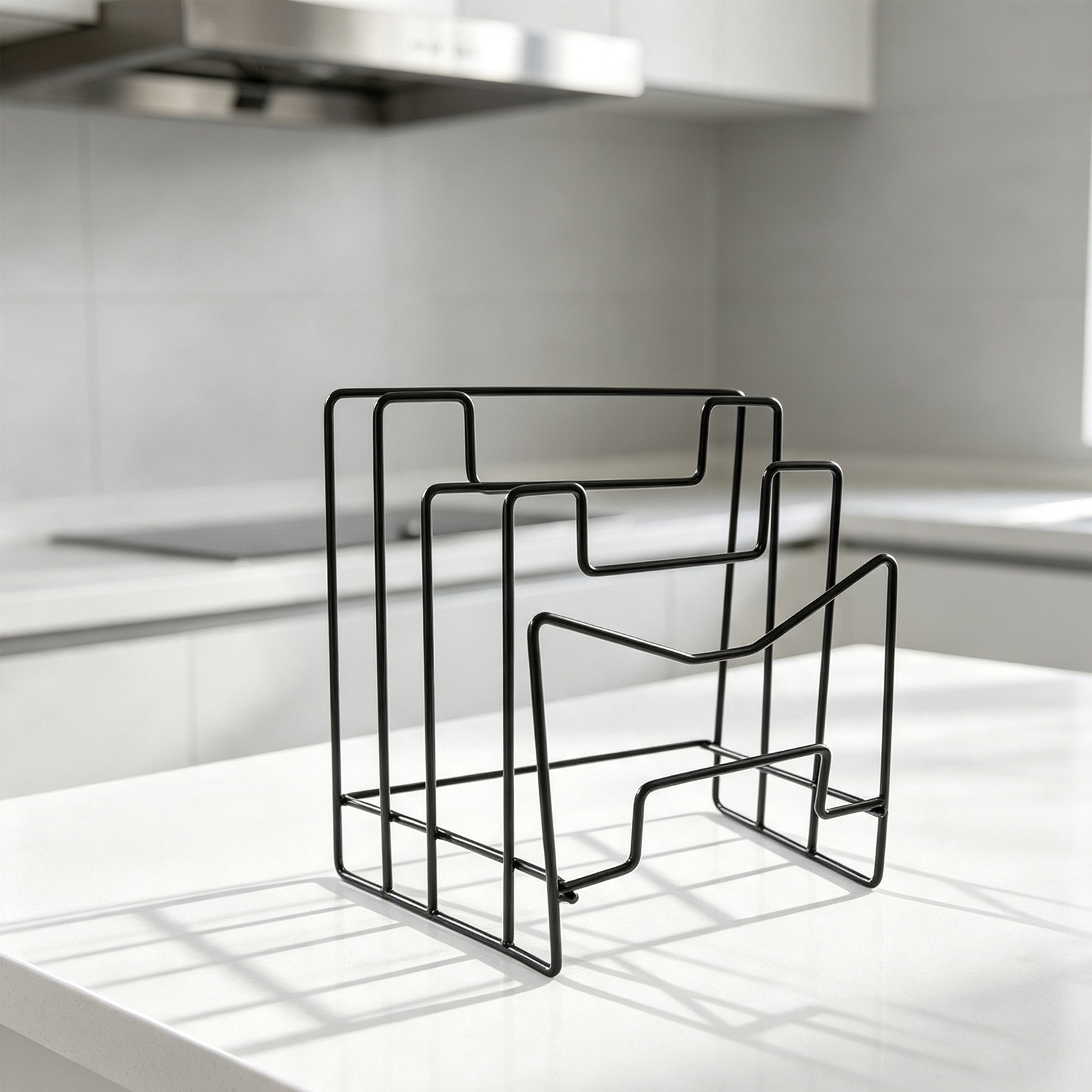 رف منظم ألواح التقطيع من قطعتي - مراجعة Kitchen Cabinet Baking Organizer وسعره