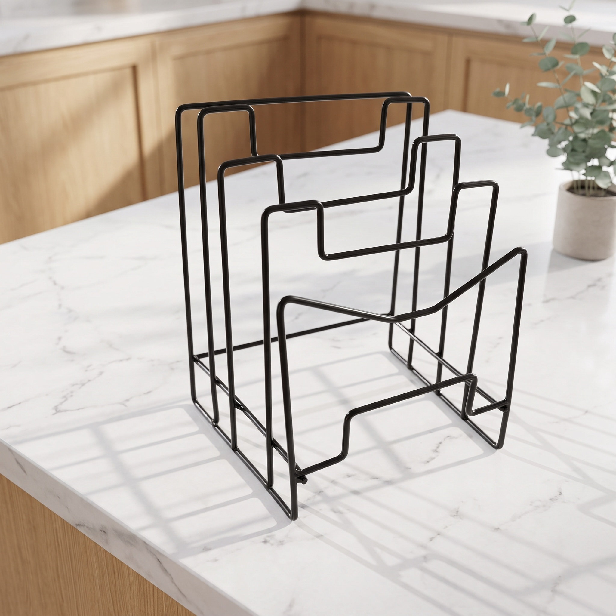 رف منظم ألواح التقطيع من قطعتي - مراجعة Kitchen Cabinet Baking Organizer وسعره