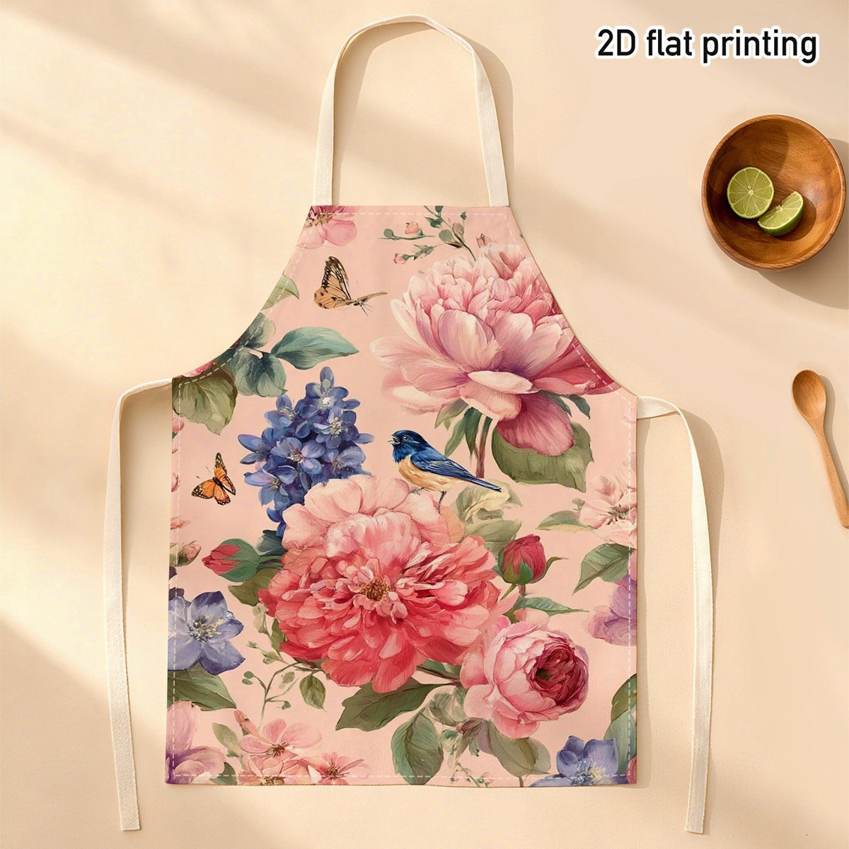 مريلة جميلة بنقوش زهور وطيور ل - مراجعة Kitchen Baking Gift Ideas وسعره