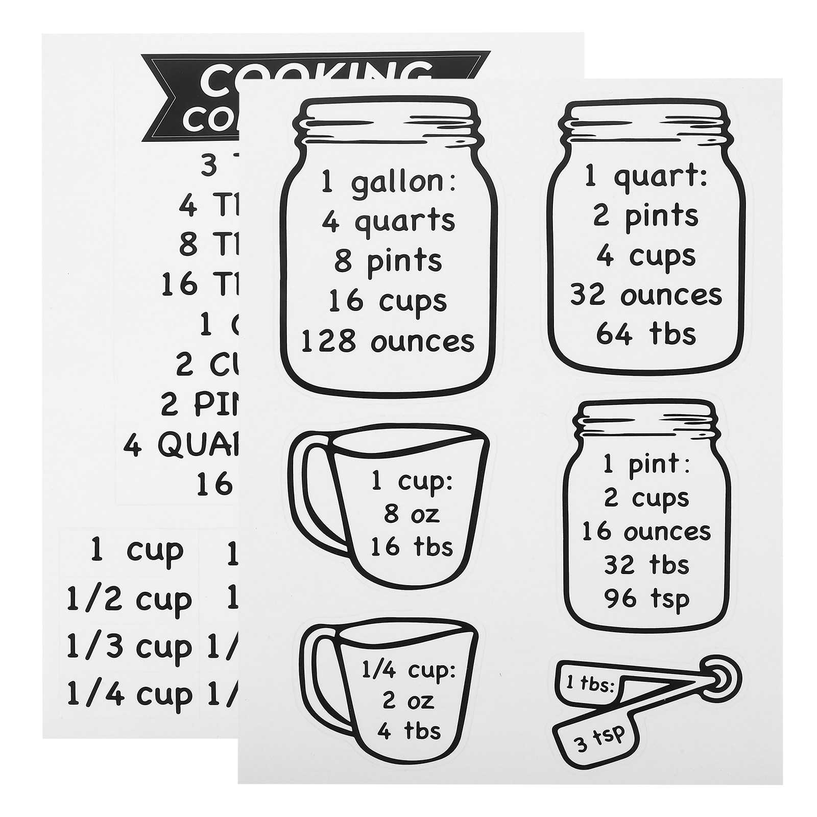 ملصق مخطط تحويل القياسات للمطب - مراجعة Kitchen Baking Conversion Chart وسعره