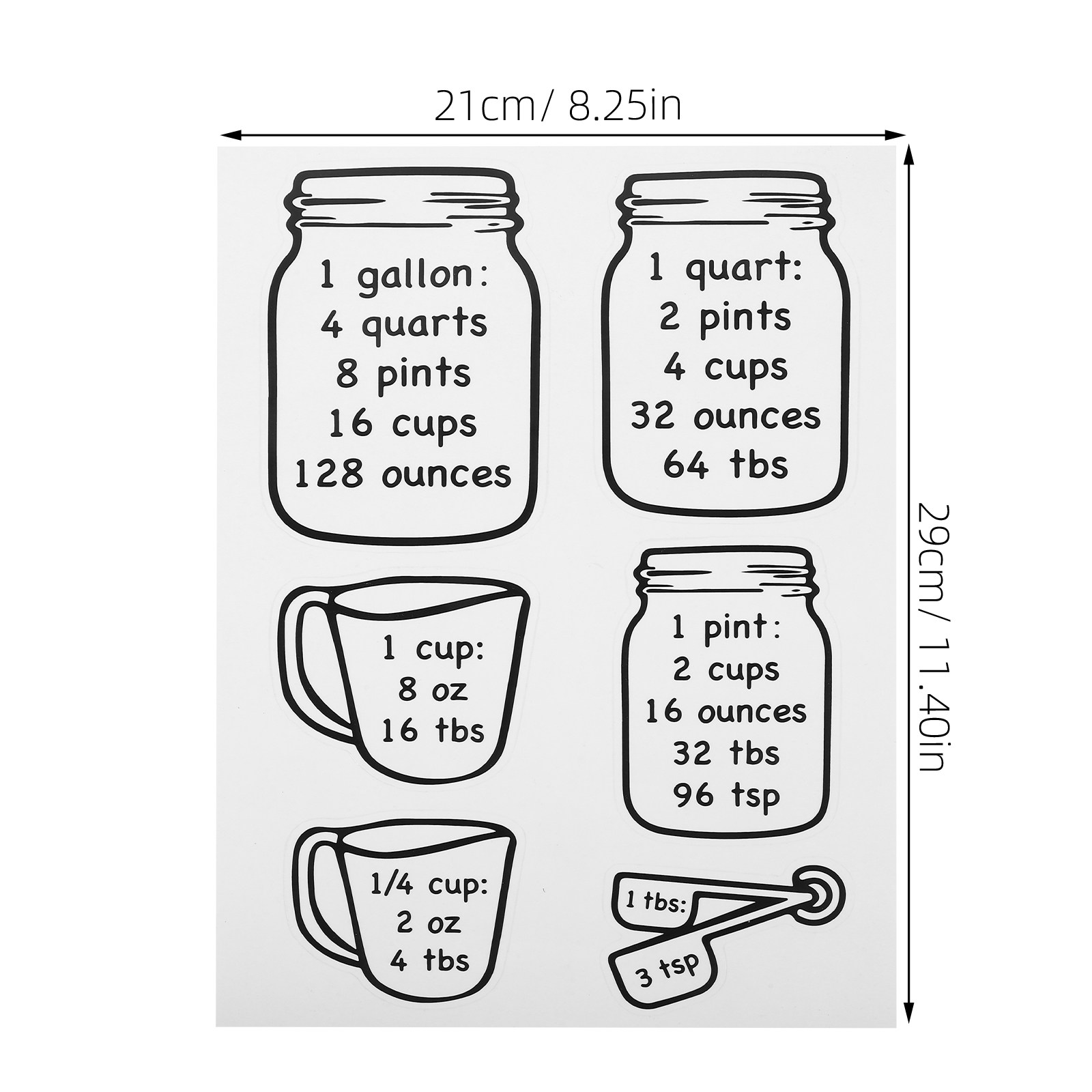 ملصق مخطط تحويل القياسات للمطب - مراجعة Kitchen Baking Conversion Chart وسعره