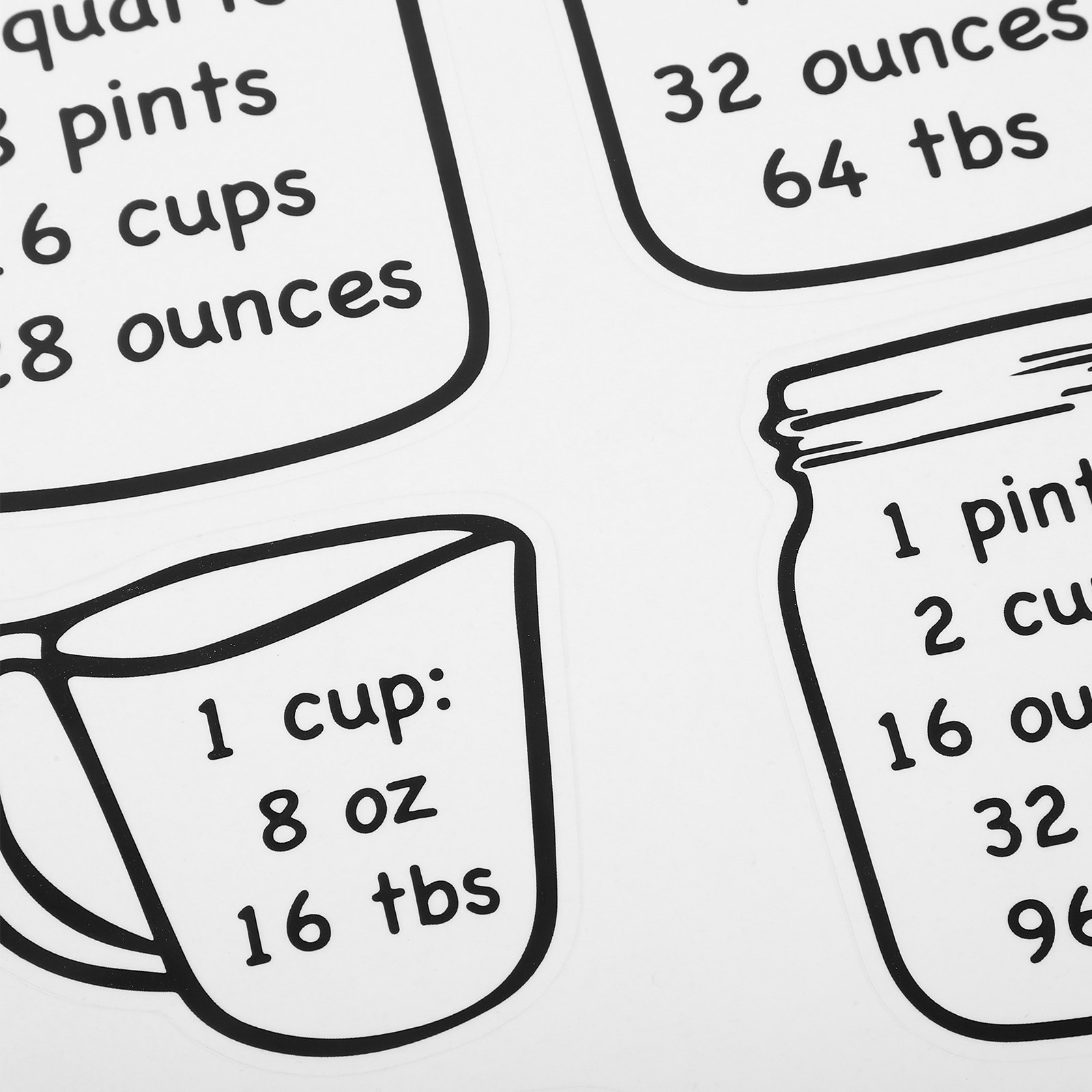 2 قطعة من جدول تحويل القياسات  - مراجعة Kitchen Baking Conversion Chart وسعره